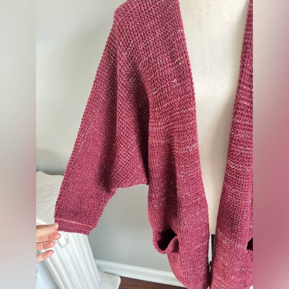 Universal Thread Maroon Knit Open Face Cardigan W… - image 2